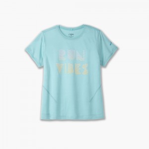 Brooks Distance Short Sleeve 3.0 Light Turquoise | 96XAIBVHG