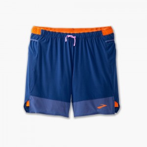 Brooks High Point 7 2-in-1 Short Light Orange | 38GEOQJTD