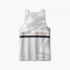 Brooks Josh Kerr WC Singlet White / Gold | 79GBSQVXP