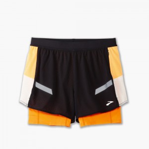 Brooks Run Visible 4 2in1 Short 2.0 Black | 15HEWGABJ