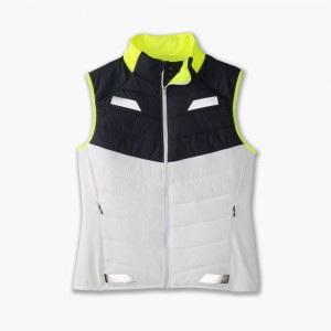 Brooks Run Visible Insulated Vest White | 56YOHDMGE