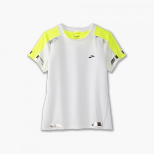 Brooks Run Visible Short Sleeve White | 09JQRLWTI