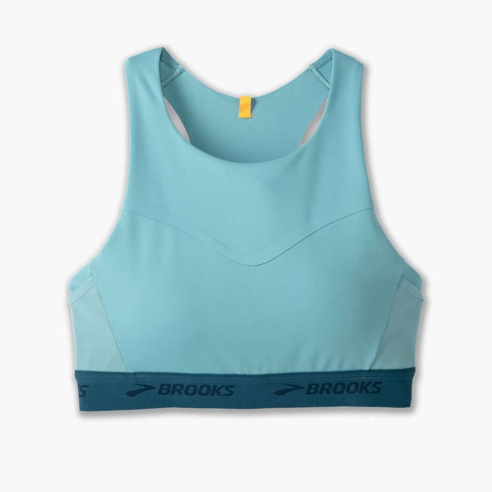 Brooks 3 Pocket Sports Bra Light Turquoise / Blue | 81JSVCEYN