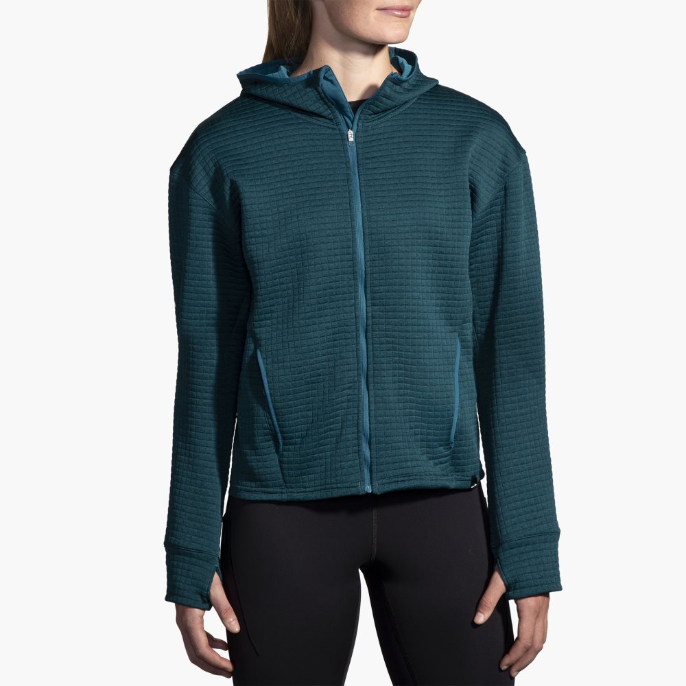 Brooks Activate Midweight Hoodie Blue | 97VJEYFZS