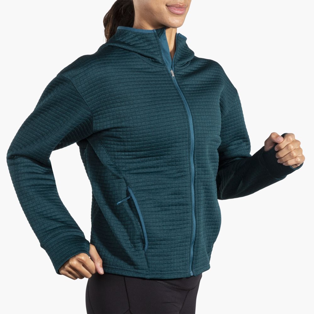 Brooks Activate Midweight Hoodie Blue | 97VJEYFZS