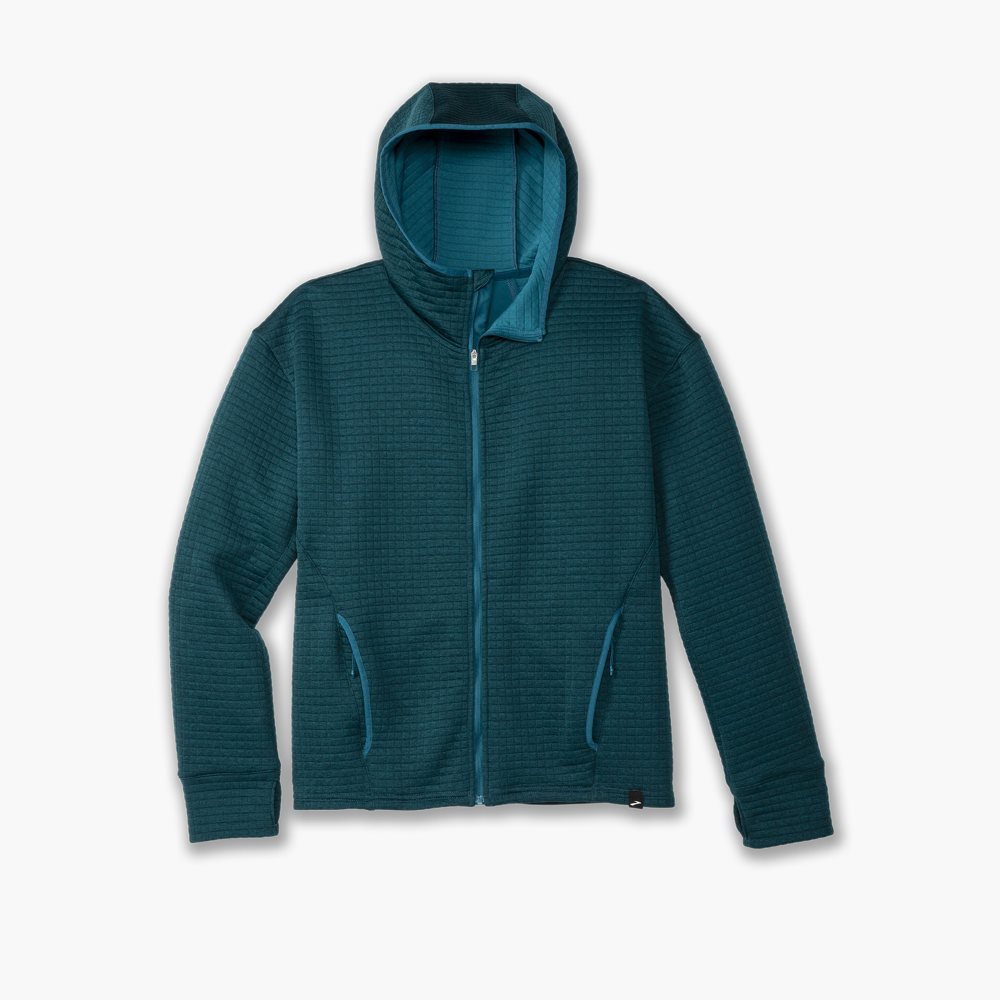 Brooks Activate Midweight Hoodie Blue | 97VJEYFZS