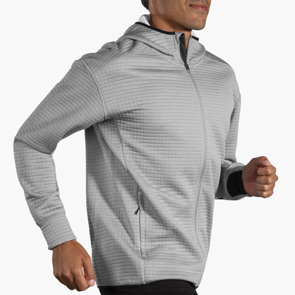 Brooks Activate Midweight Hoodie Grey / Black | 16NREODXK