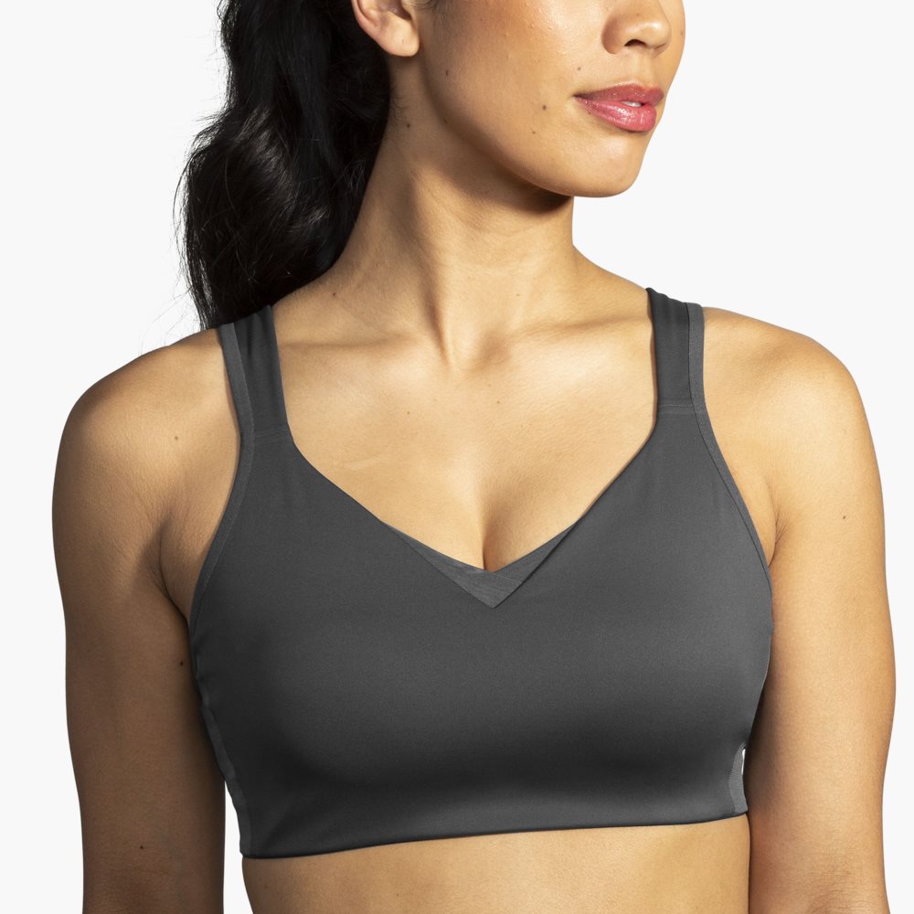 Brooks Convertible Sports Bra Asphalt | 04CQPEDBN