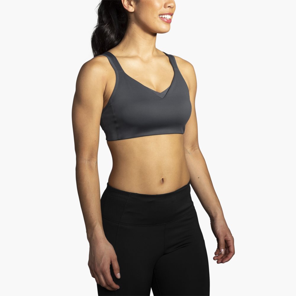 Brooks Convertible Sports Bra Asphalt | 04CQPEDBN