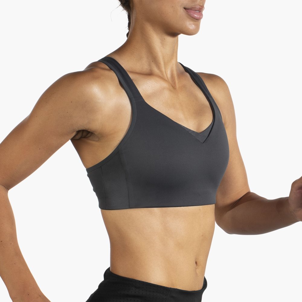 Brooks Convertible Sports Bra Asphalt | 04CQPEDBN