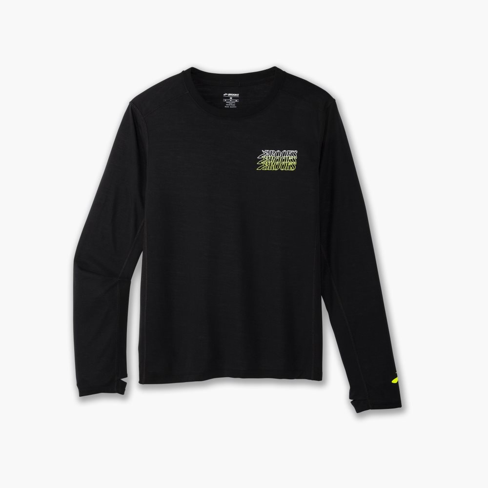 Brooks Distance Long Sleeve 3.0 Black | 67XOPCKWY