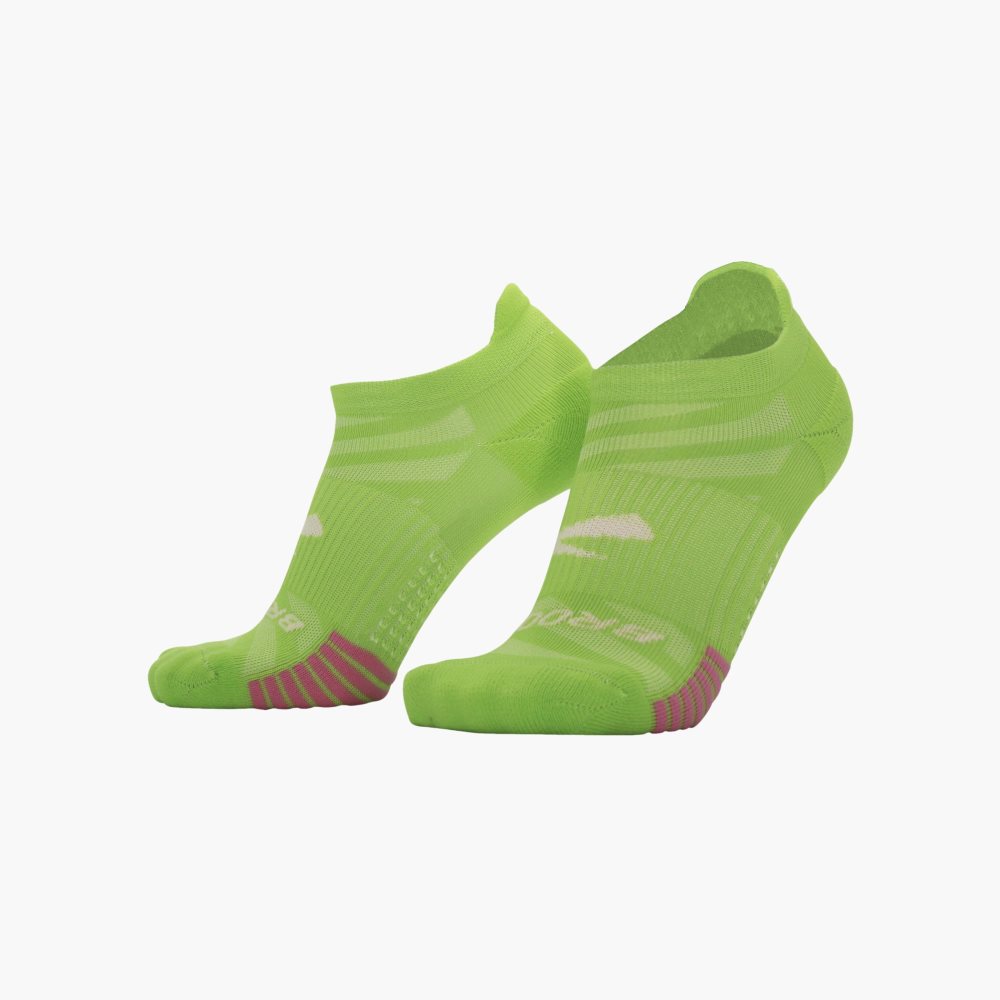 Brooks Ghost Lite No Show 2-Pack Brown / Light Green / Light Green | 48DWOQNYM