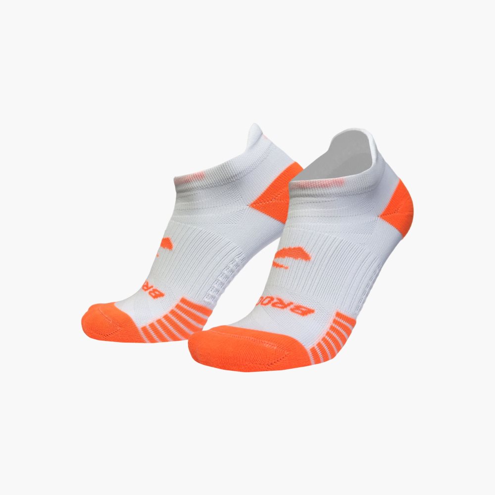 Brooks Ghost Lite No Show 2-Pack Orange / White / White / Orange | 72KYVNSML