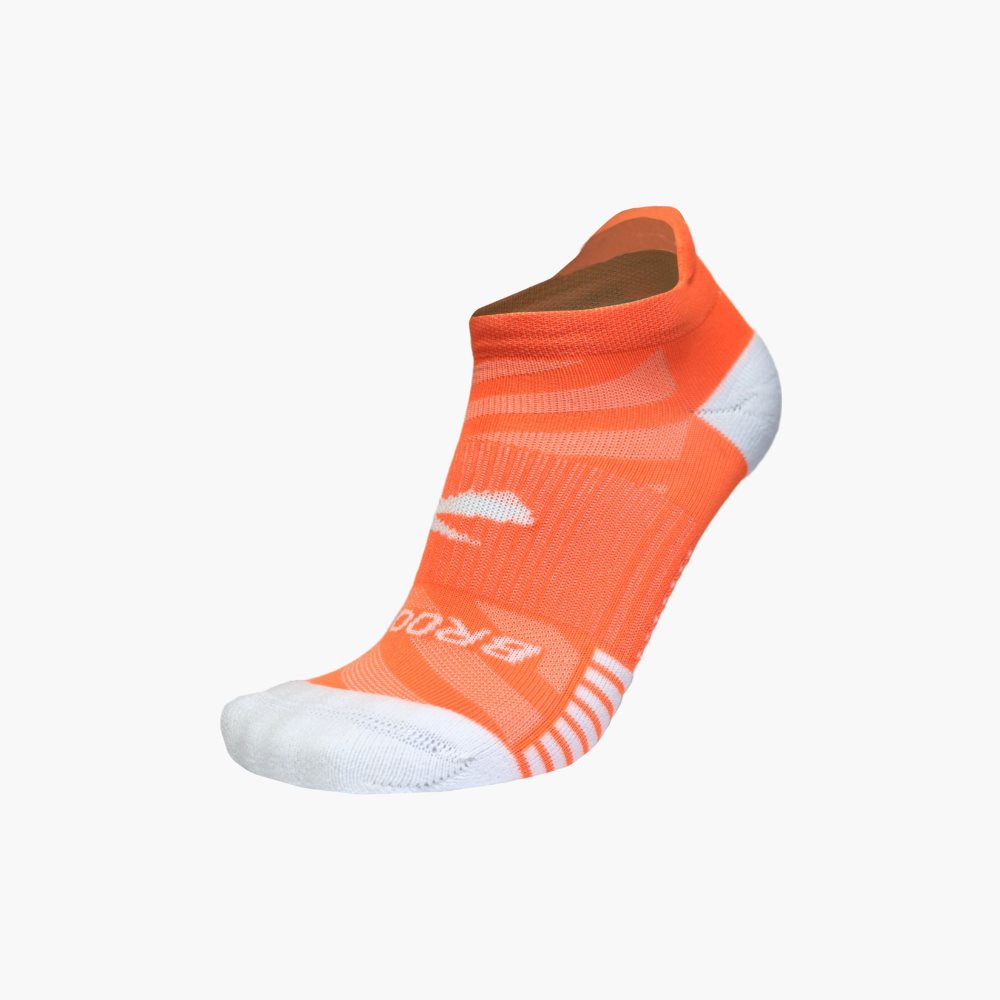 Brooks Ghost Lite No Show 2-Pack Orange / White / White / Orange | 72KYVNSML