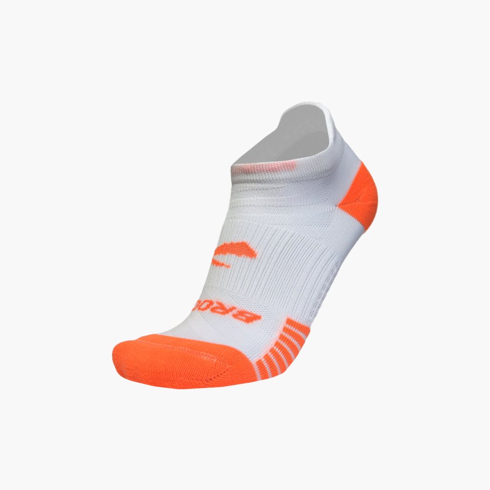 Brooks Ghost Lite No Show 2-Pack Orange / White / White / Orange | 72KYVNSML