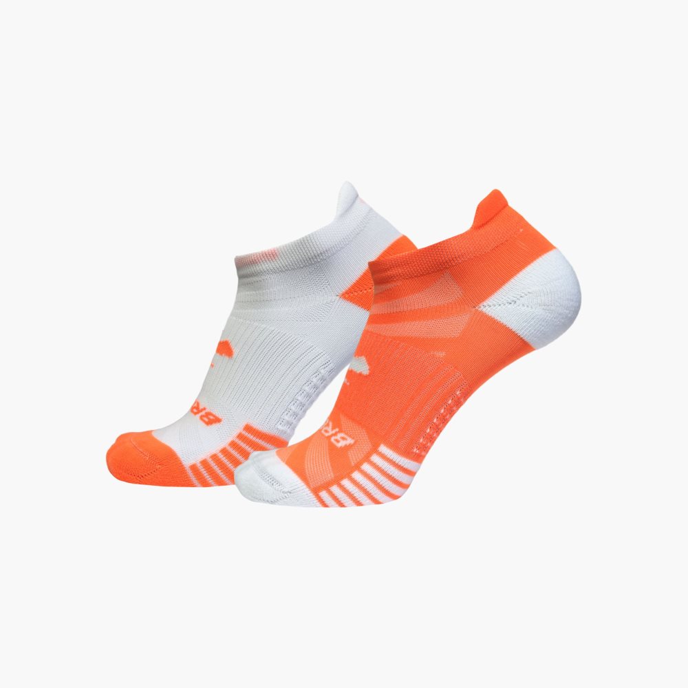 Brooks Ghost Lite No Show 2-Pack Orange / White / White / Orange | 72KYVNSML