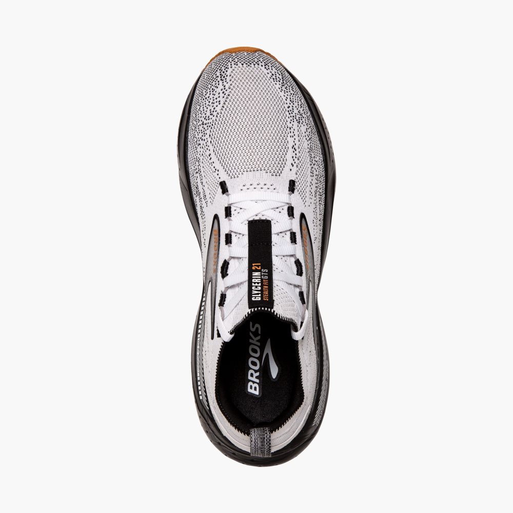 Brooks Glycerin StealthFit GTS 21 White / Grey / Black | 13OFZCDVI