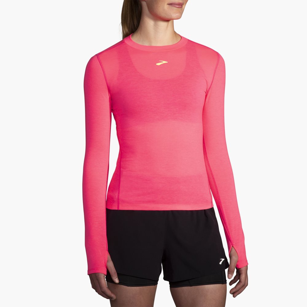 Brooks High Point Long Sleeve Pink | 42SRAPTEJ