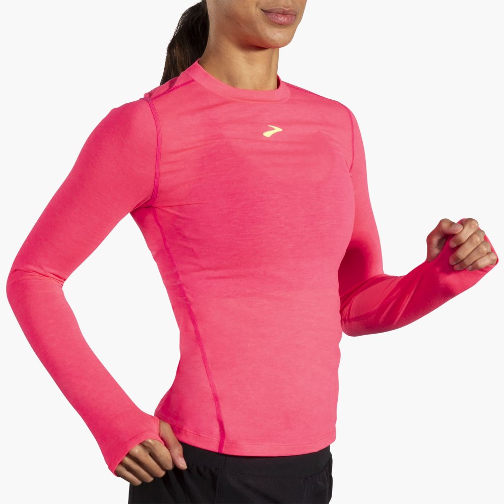 Brooks High Point Long Sleeve Pink | 42SRAPTEJ