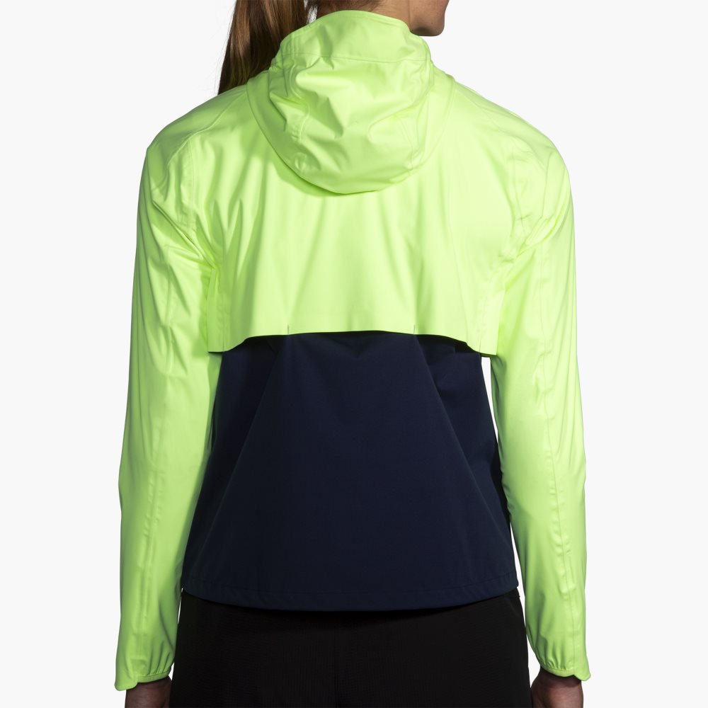 Brooks High Point Waterproof Jacket Light Green / Navy | 57ATUKLOP