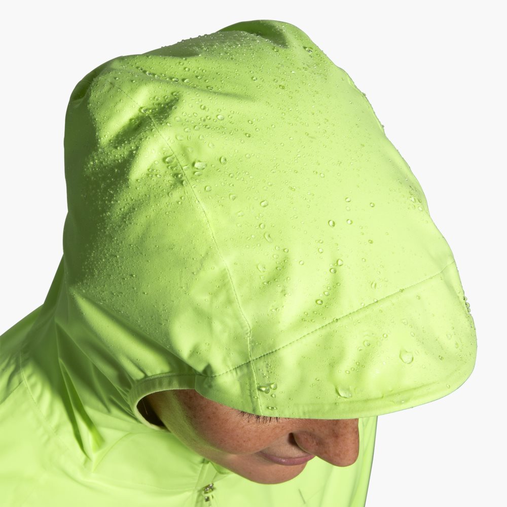 Brooks High Point Waterproof Jacket Light Green / Navy | 57ATUKLOP