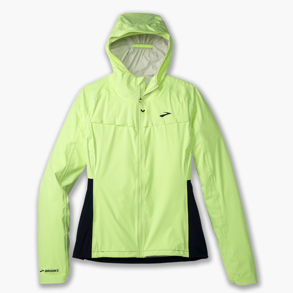 Brooks High Point Waterproof Jacket Light Green / Navy | 57ATUKLOP