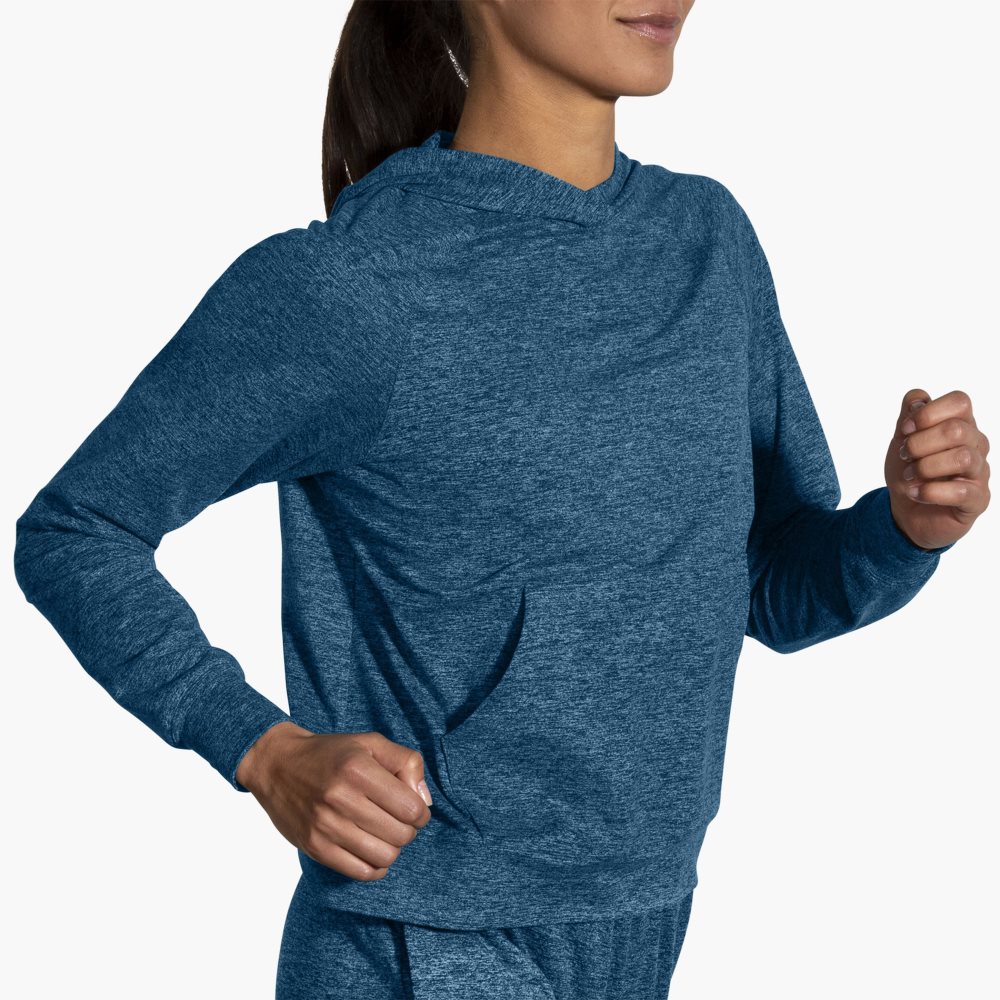 Brooks Luxe Hoodie Blue | 12HAFVBSD