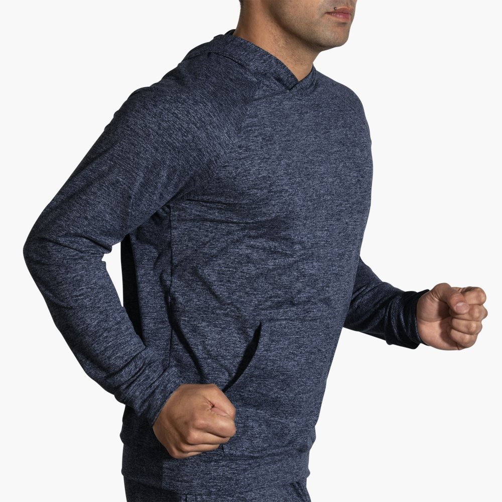 Brooks Luxe Hoodie Blue | 75MSYNQXP