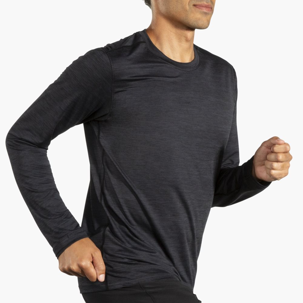 Brooks Luxe Long Sleeve Black | 64EXBIRZD