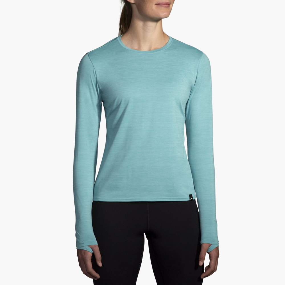 Brooks Luxe Long Sleeve Light Turquoise | 52SATNZBD