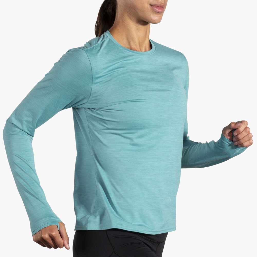 Brooks Luxe Long Sleeve Light Turquoise | 52SATNZBD