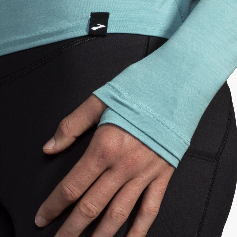 Brooks Luxe Long Sleeve Light Turquoise | 52SATNZBD