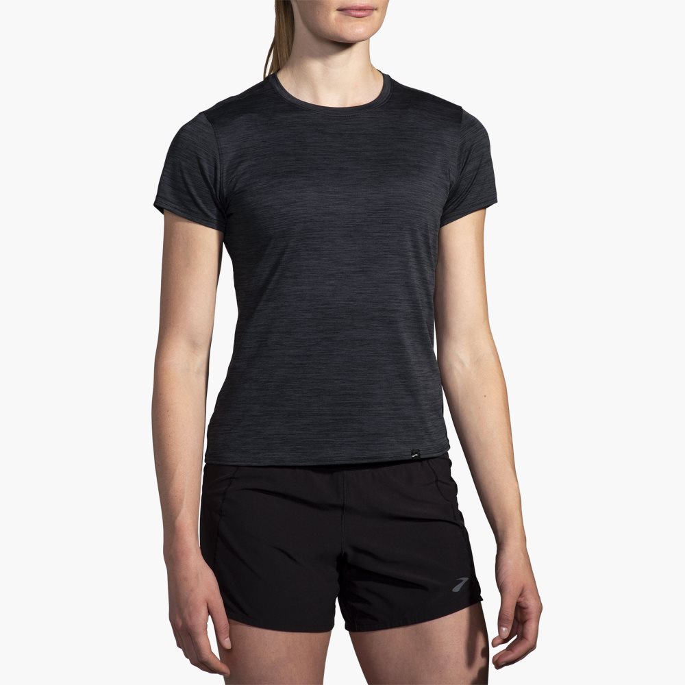 Brooks Luxe Short Sleeve Black | 71BIOCAQL