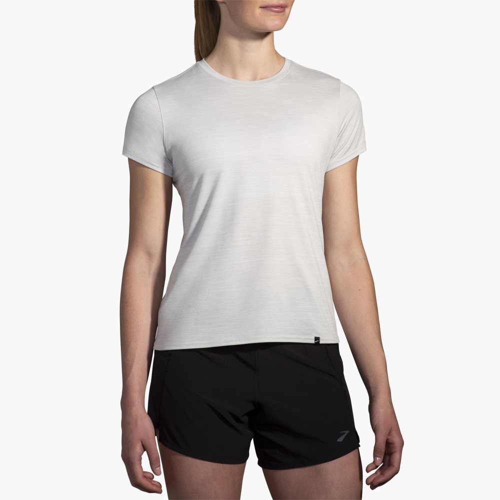 Brooks Luxe Short Sleeve Light Grey | 13GVJSTXL