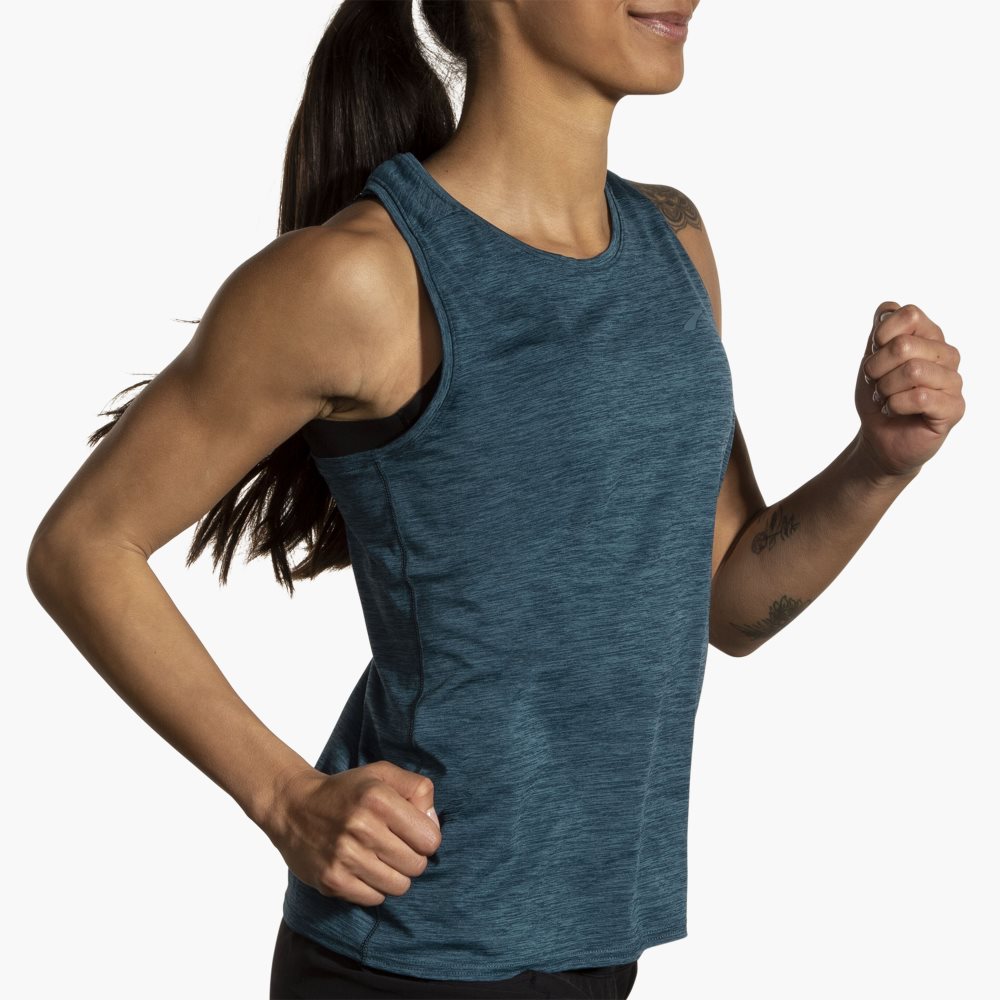 Brooks Luxe Tank Heather Ocean Drive | 45GACSXWZ