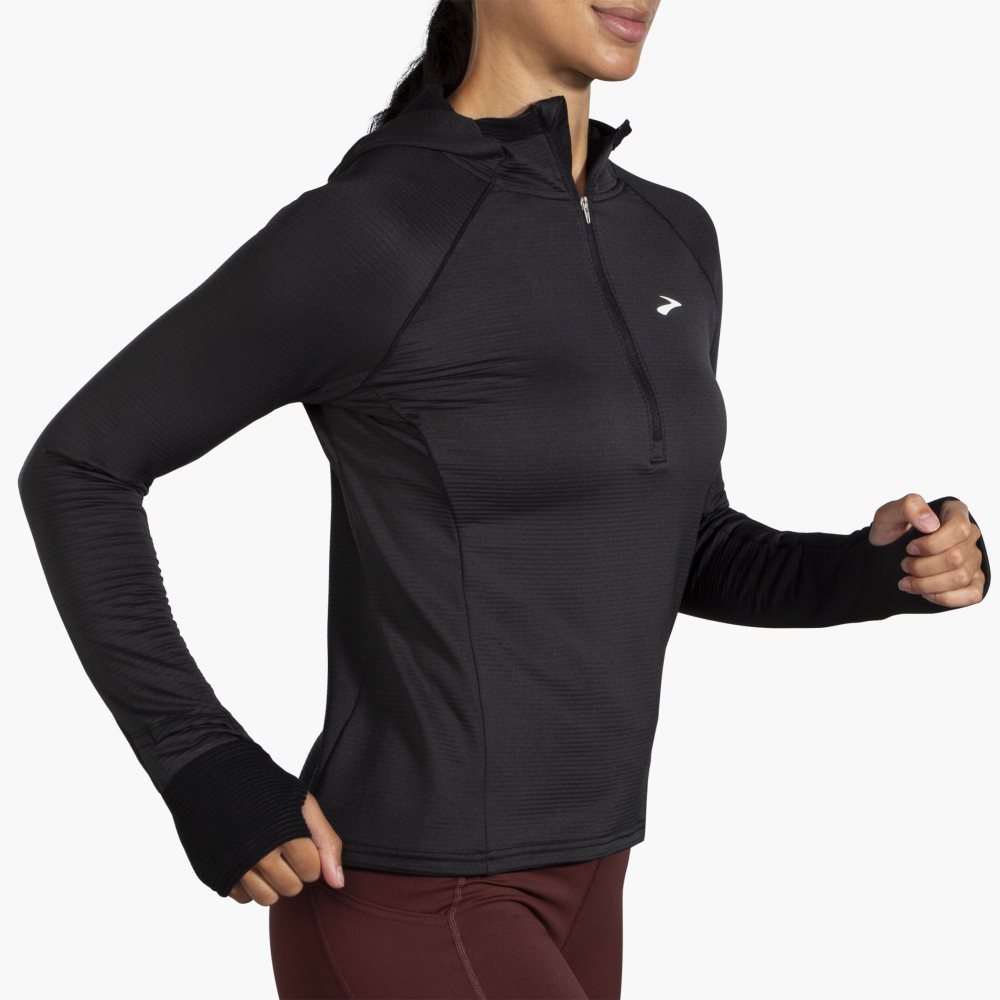 Brooks Notch Thermal Hoodie 2.0 Black | 78JNCRIVG