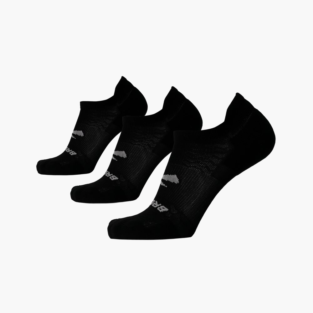 Brooks Run-In No Show 3-Pack Black | 45DXZRCFM