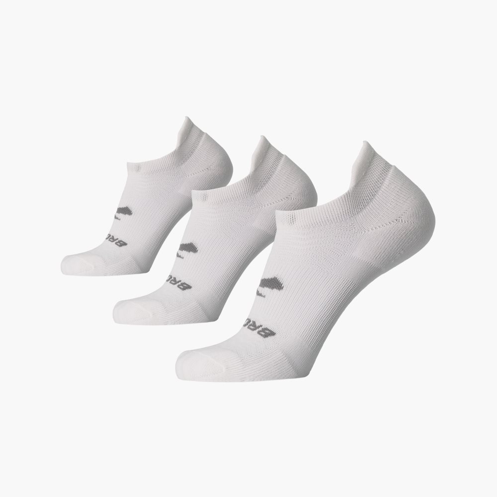 Brooks Run-In No Show 3-Pack White | 40EHYGNPV