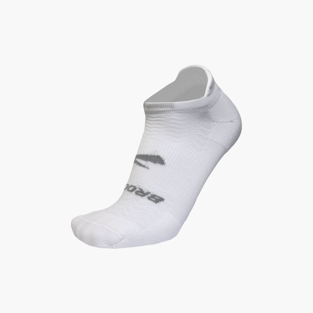 Brooks Run-In No Show 3-Pack White | 69MCGSDBX