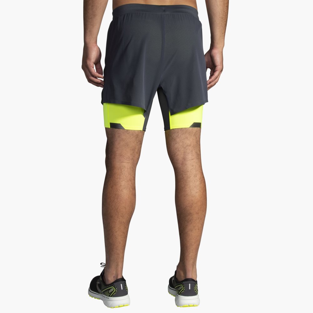 Brooks Run Visible 5 2-in-1 Short Asphalt/Nightlife | 87WETPUZM