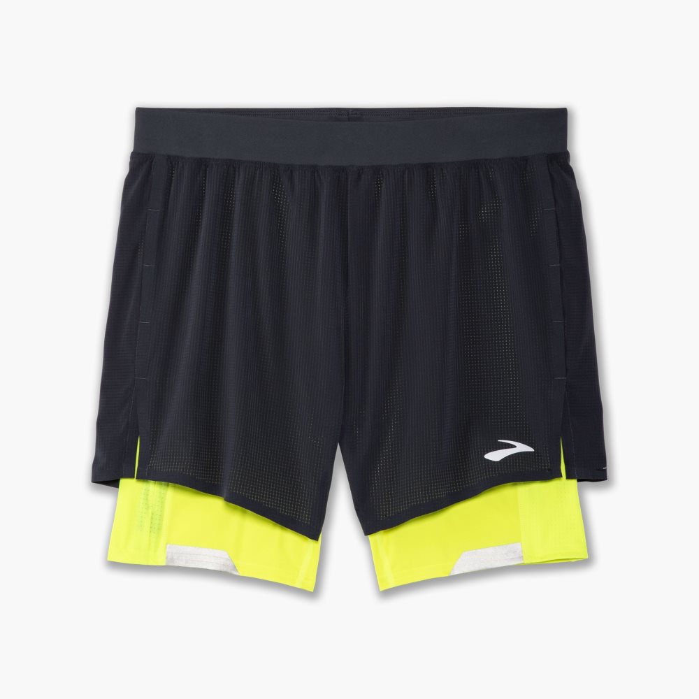 Brooks Run Visible 5 2-in-1 Short Asphalt/Nightlife | 87WETPUZM