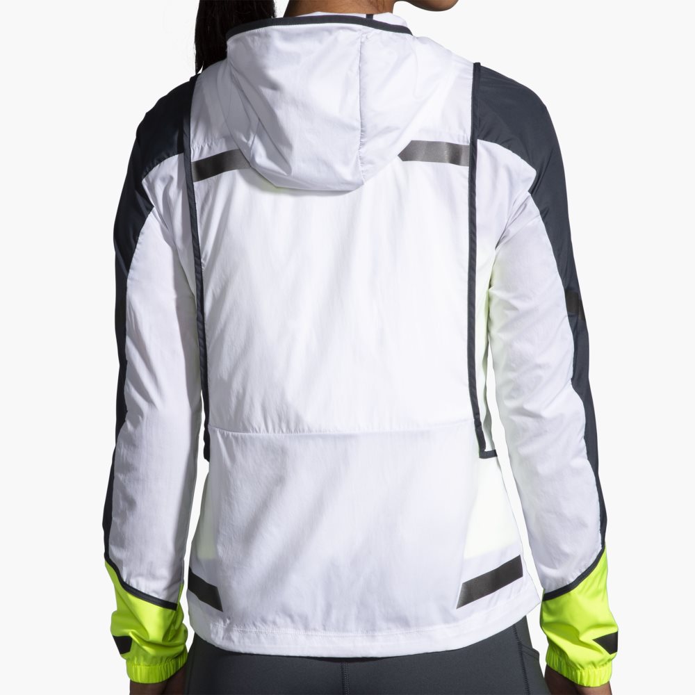 Brooks Run Visible Convertible Jacket White | 47IKSYZEA