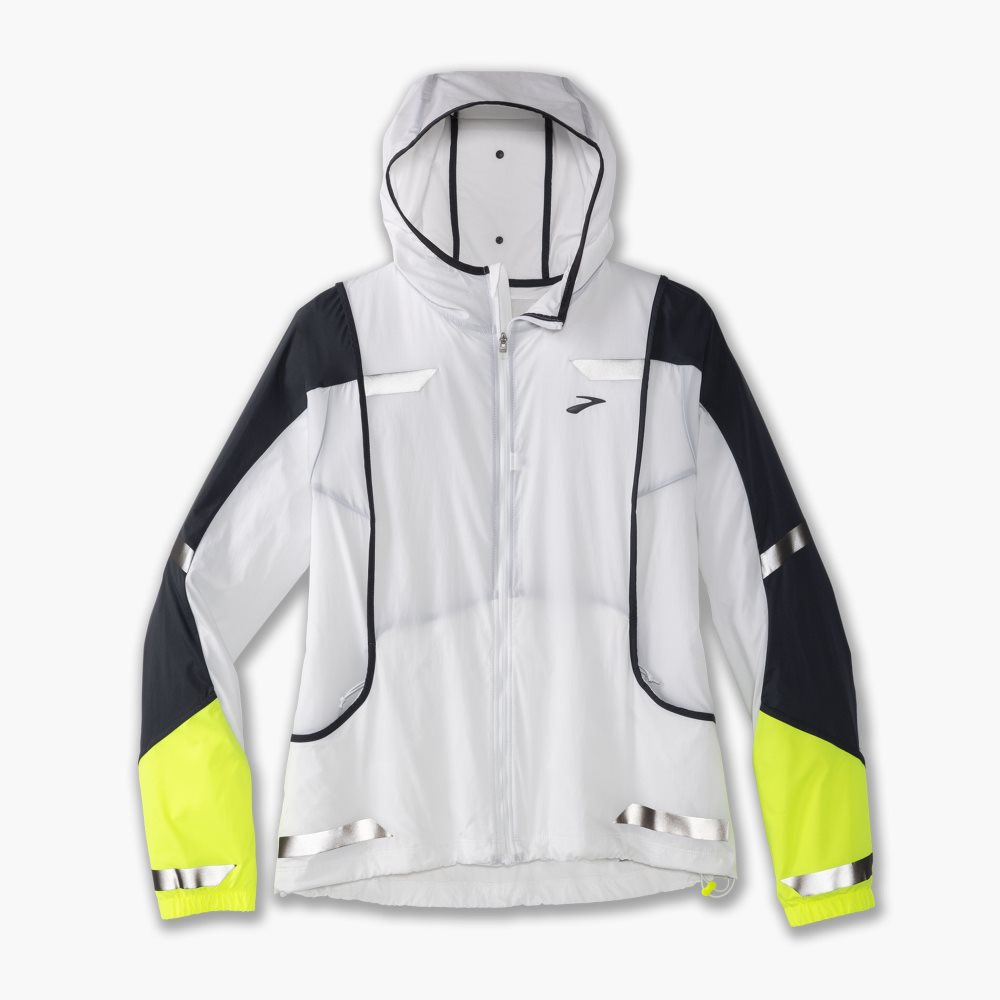 Brooks Run Visible Convertible Jacket White | 47IKSYZEA