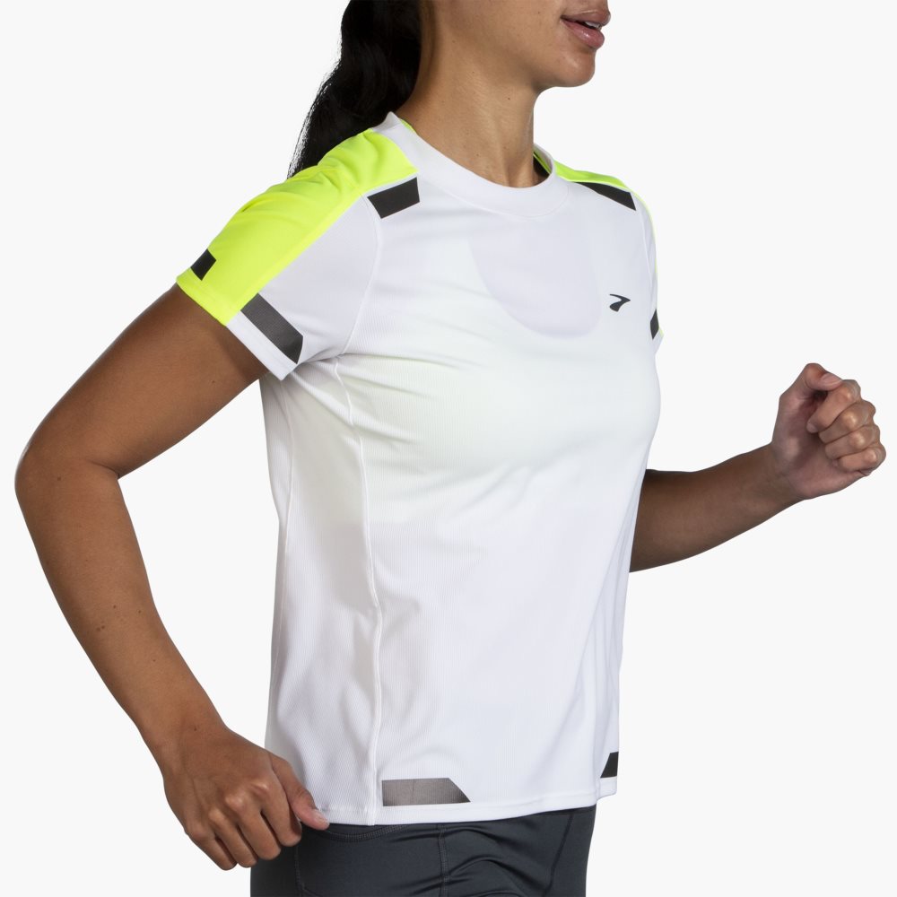 Brooks Run Visible Short Sleeve White | 09JQRLWTI