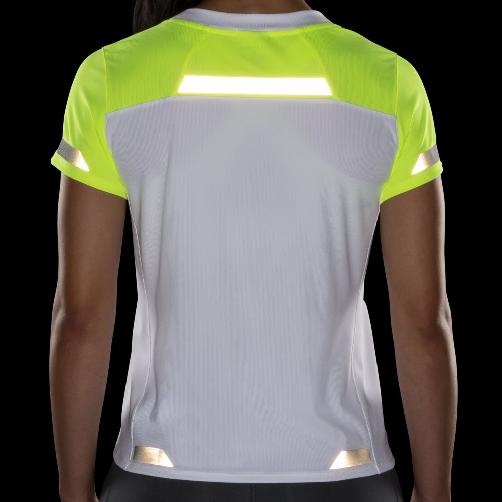 Brooks Run Visible Short Sleeve White | 09JQRLWTI