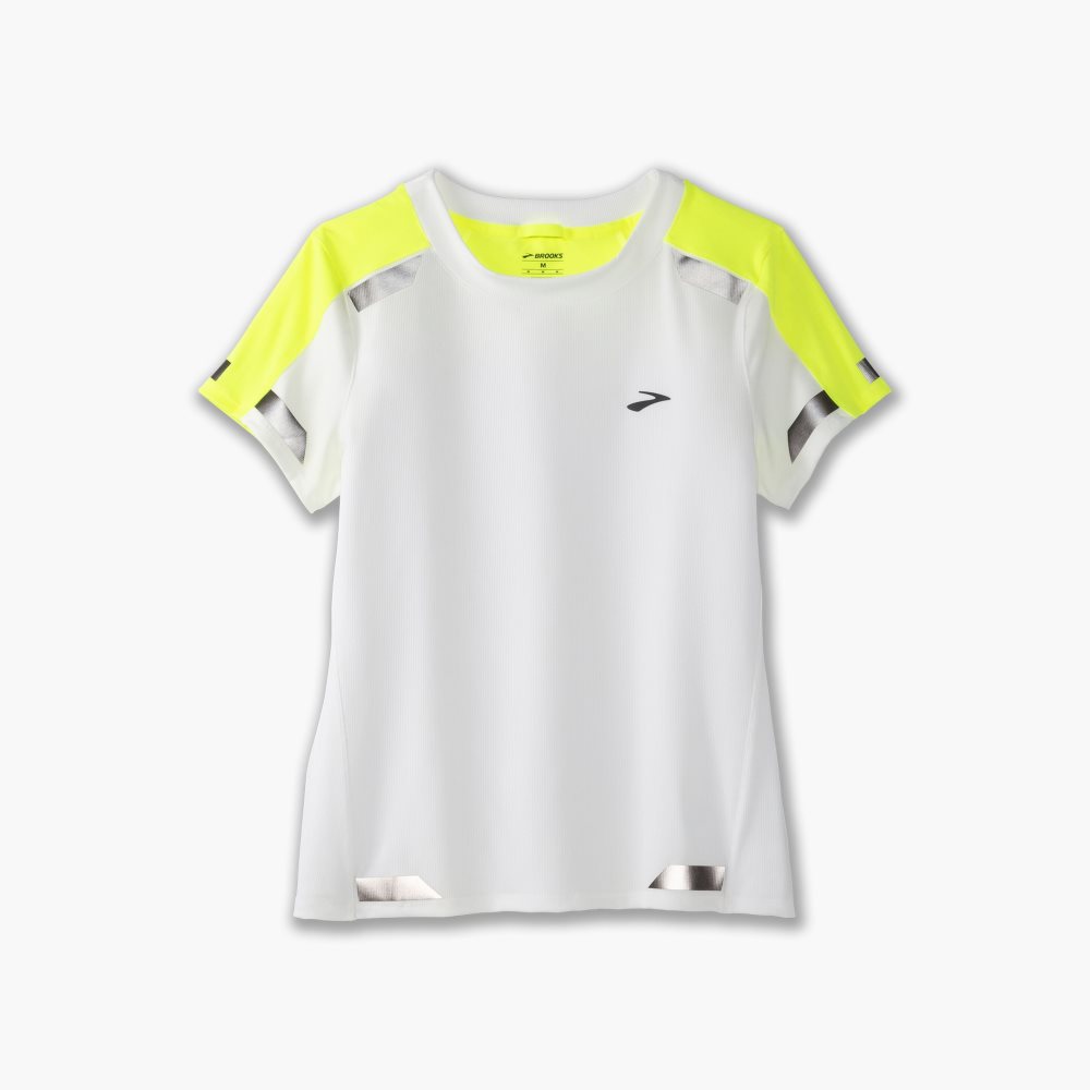 Brooks Run Visible Short Sleeve White | 09JQRLWTI