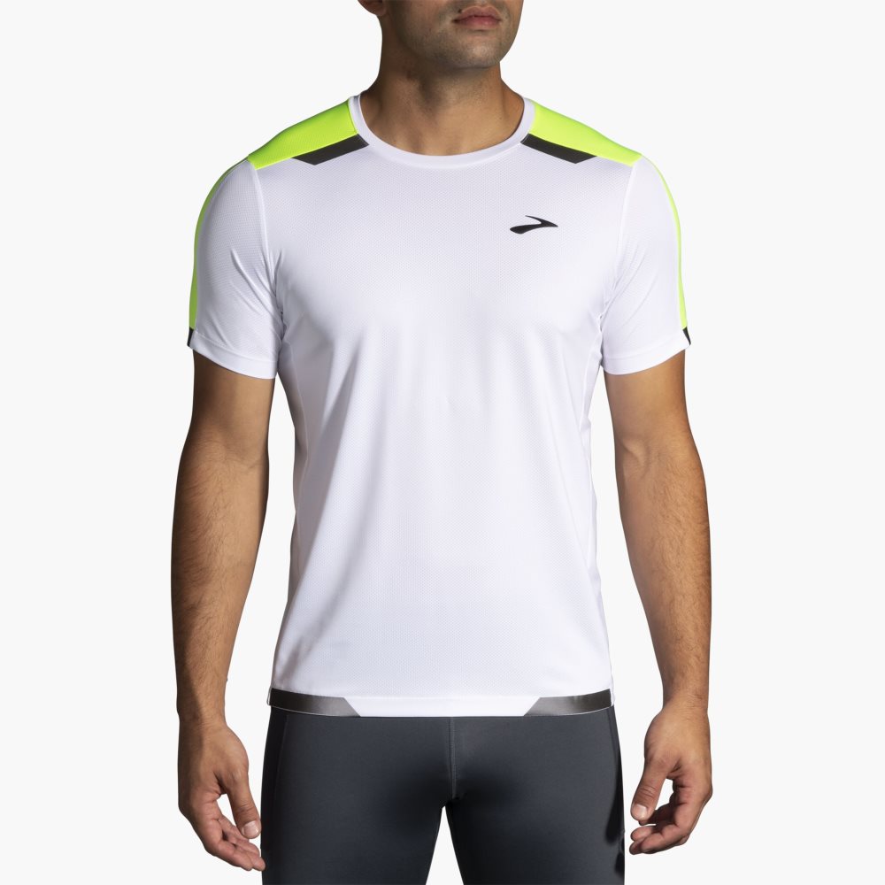 Brooks Run Visible Short Sleeve White | 37NYHDIRT