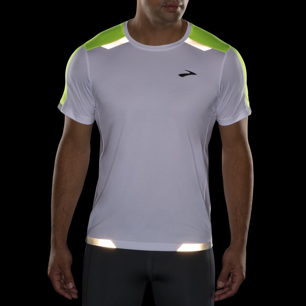 Brooks Run Visible Short Sleeve White | 37NYHDIRT