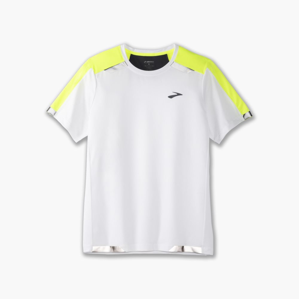 Brooks Run Visible Short Sleeve White | 37NYHDIRT