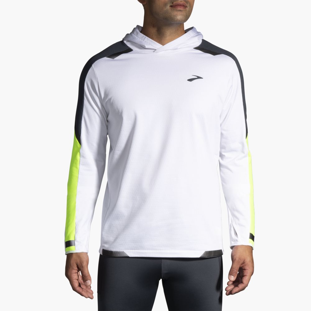 Brooks Run Visible Thermal Hoodie White | 31LSUWQVJ